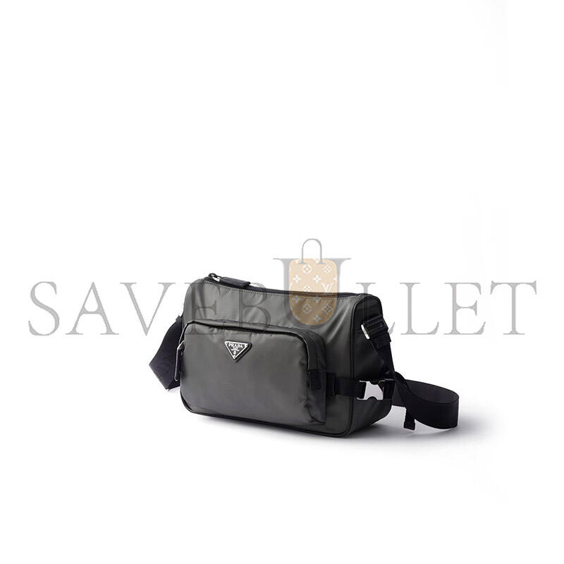 Pra*a medium re-nylon and saffiano leather shoulder bag 2vh192 (28*17.5*10cm)